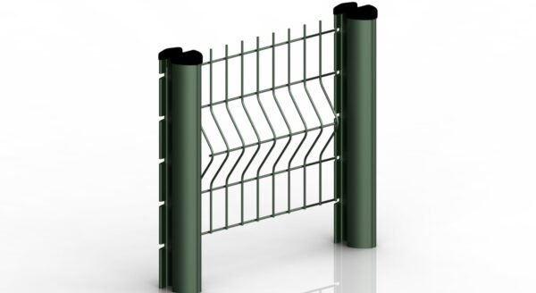 Single wire welded mesh fence plus peach shaped post