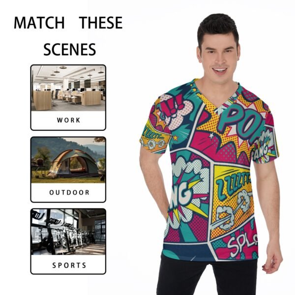 All-Over Print V-Neck T-Shirt - Image 5